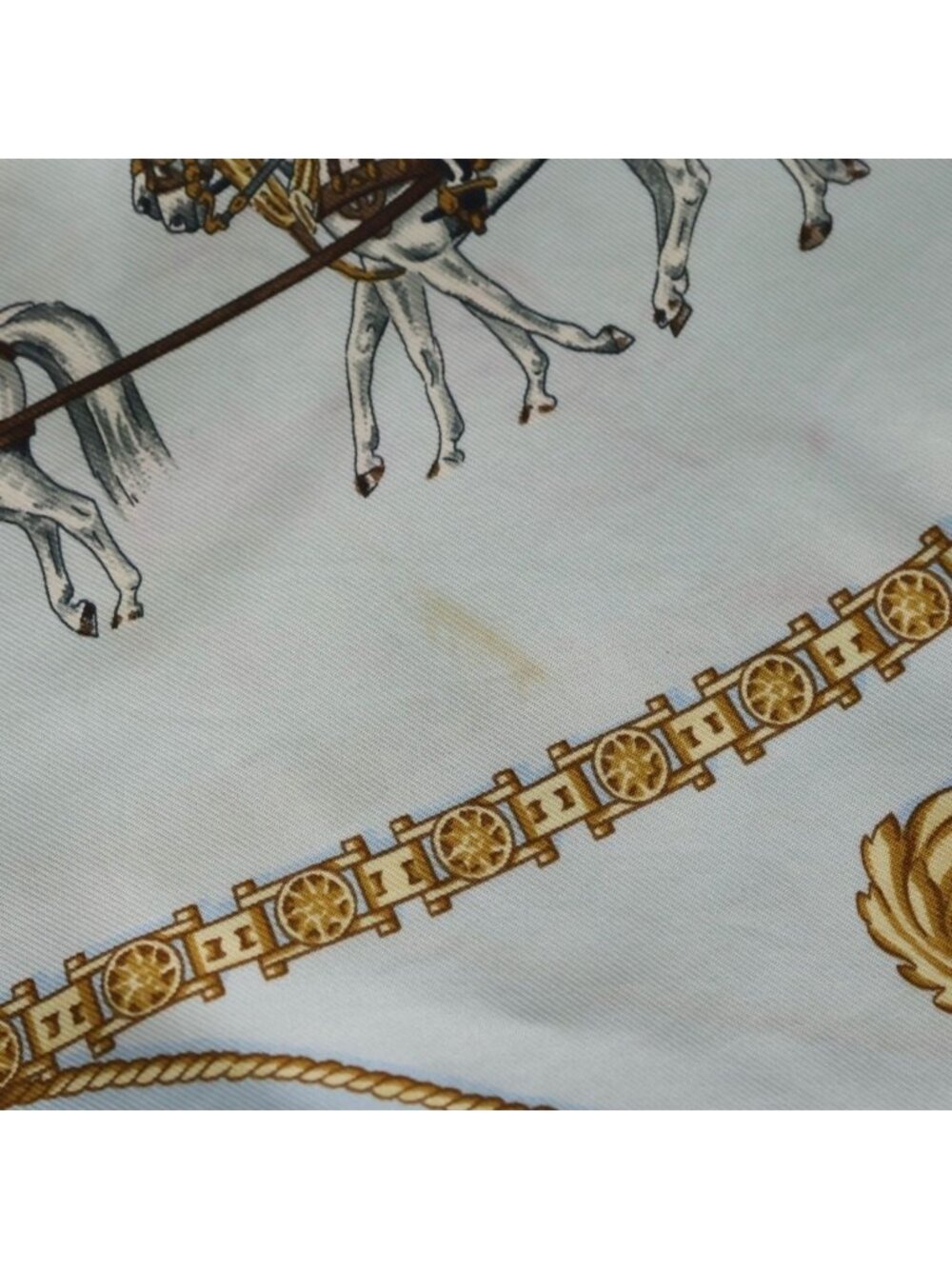 Hermes Carre 90 Scarf the Royal Mews Stable Silk Light Blue - Picture 6 of 6